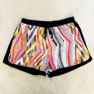 Lucy Paris Women's Multicolored Geometric Boho Drawstring Pull On Shorts Size L